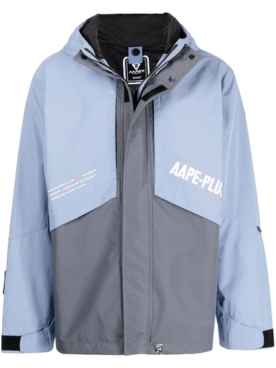 Aape By A Bathing Ape Colour-block Panelled Jacket In Blue
