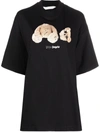 Palm Angels Spray Bear-motif T-shirt In 1060 Black Brown
