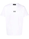 Dsquared2 White Crewneck T-shirt With Dsq2 Logo In Cotone Man In White