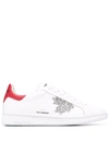 Dsquared2 Maple Leaf Embellished Logo Sneakers In White