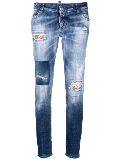 Dsquared2 Jennifer Low-rise Skinny Jeans In Blue