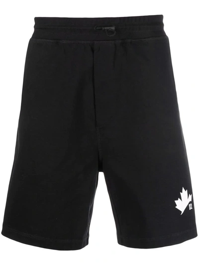 Dsquared2 Logo-print Cotton Track Shorts In Black