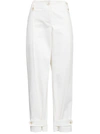 Alexander Mcqueen White Military Cuff Tailored Pants In White