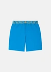 Versace Blue Greca Border Short Swim Shorts In Blue