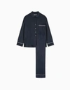 A LINE NAVY SOFT-JERSEY PYJAMA SET