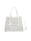 Alaïa Mini Mina Perforated Leather Tote In Blanc Optique