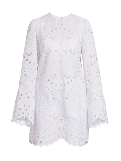 Dolce & Gabbana Women's Tunica Openwork & Embroidered Dress In Optic White