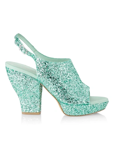 3.1 Phillip Lim / フィリップ リム Salma Glitter Platform Slingback Sandals In Mint