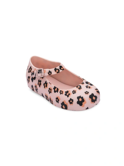 Mini Melissa Kids' Little Girl's Mini Dora Mary Jane Leopard Flats In Розовый