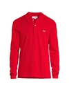 Lacoste Men's L.12.12 Long Sleeve Cotton Polo - Xs - 2 In Burgundy