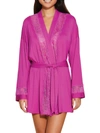 Cosabella Allure Lace-trim Robe In Cape Fuchsia