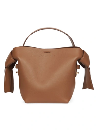 Acne Studios Women's Mini Musubi Leather Shoulder Bag In Camel Brown