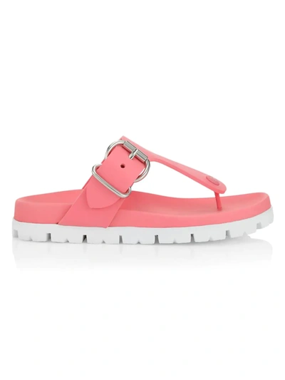 Prada Rubber Thong Sandals In Pink