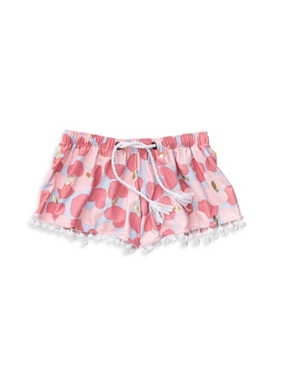 Snapper Rock Kids' Little Girl's & Girl's Apple Love Swim Shorts In Pink