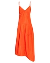 Tibi Italian Sporty Asymmetric Midi Dress In Red