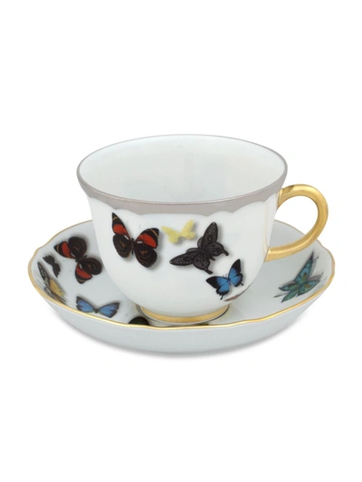 Christian Lacroix By Vista Alegre Butterfly Parade 24k Gold & Platinum-trimmed Tea Cup & Saucer