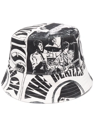 Stella Mccartney + The Beatles Get Back Printed Cotton-canvas Bucket Hat In Black & Natural