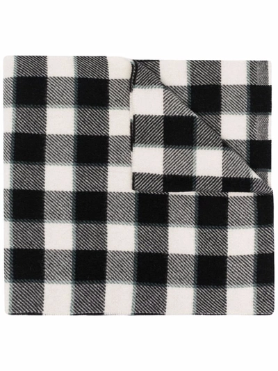 Acne Studios Checked Wool Scarf In Black