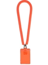 Dolce & Gabbana Leather Card Holder With Shoulder Strap In Orange