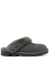 Ugg Coquette Fur-trimmed Slippers In Grey