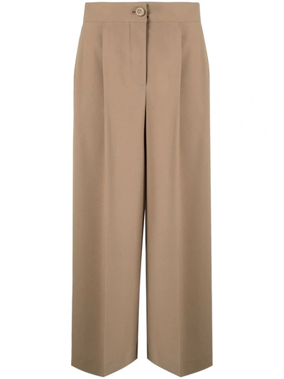 See By Chloé Cropped Tailored Trousers In Brown