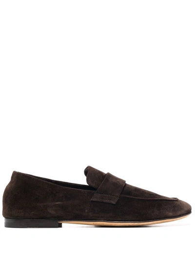 Officine Creative Airto Suede Loafers In Brown