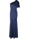 Sachin & Babi Aubrey Bias-cut Satin Crepe Gown In Blue
