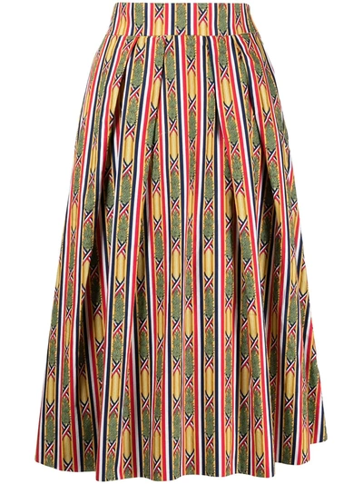 Pre-owned Hermes 1990s  Graphic-print Midi Skirt In Multicolour