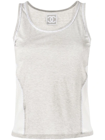 Pre-owned Chanel 2004 Sports Mesh-panelled Tank In Grey