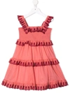 Zimmermann Kids' Little Girl's & Girl's Tropicana Scallop Tiered Dress In Coral