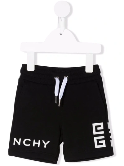 Givenchy Babies' Black Unisex Bermuda Shorts With White Print
