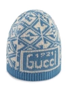 GUCCI G RHOMBUS JACQUARD BEANIE