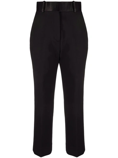 Khaite Cropped Straight-leg Trousers In Black