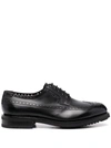 Ferragamo Marcus Perforated Brogues In Black