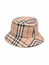 Burberry Gabriel Cotton Hat With Vintage Check Print In Brown