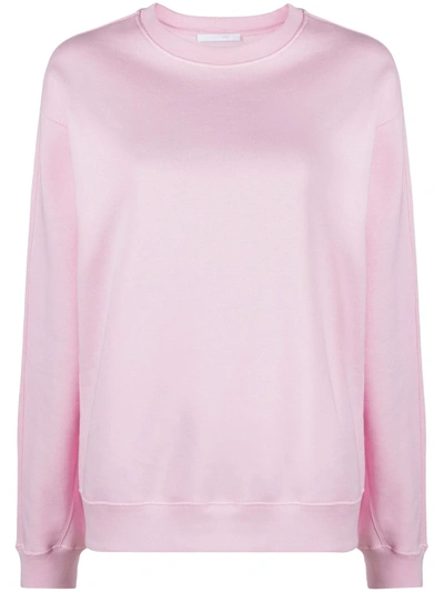 Helmut Lang Logo-printed Cotton-blend Jersey Sweatshirt In Pink