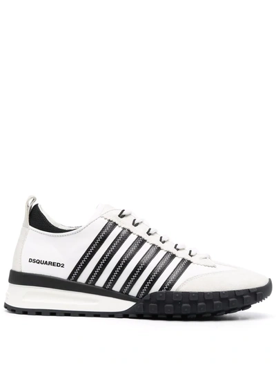 Dsquared2 Legend Two-tone Sneakers With Suede Details In White