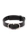 Ferragamo Gancini Embossed-logo Bracelet In Schwarz