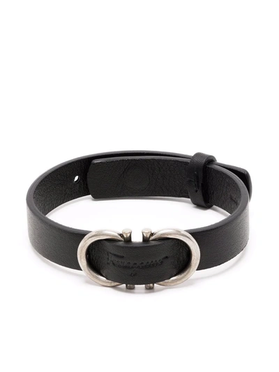 Ferragamo Gancini Embossed-logo Bracelet In Blue