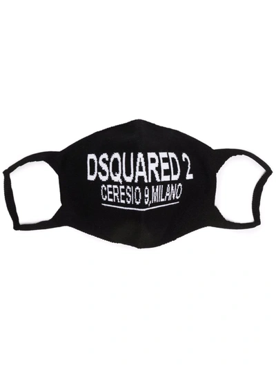 Dsquared2 Intarsia-logo Face Mask In Schwarz