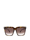 Tom Ford Sabrina Square Sunglasses - '20s In Dark Havana