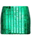 Attico Sequined Mini Skirt In Green