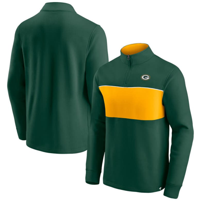 Fanatics Men's Green, Gold-tone Green Bay Packers Block Party Quarter-zip Jacket