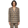 GUCCI BROWN WOOL CHECK BLAZER