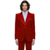 Gucci Velvet Single-breasted Blazer In Red