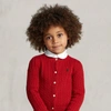 Polo Ralph Lauren Kids' Mini-cable Cotton Cardigan In Madison Red