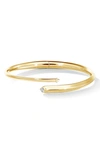 De Beers Forevermark Avaanti Bypass Bangle With Diamond Accent In 18k Yellow Gold
