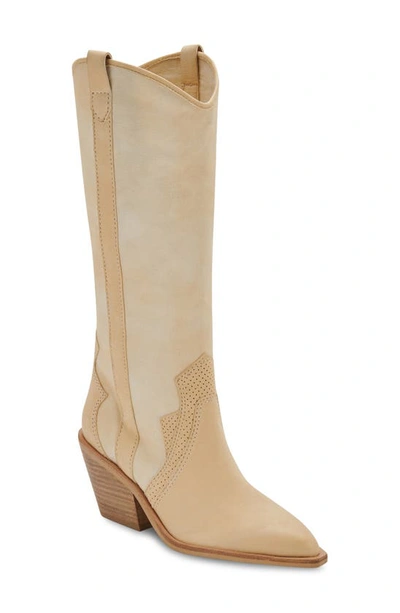 Dolce Vita Navene Boots In Vanilla Nubuck In Rose Multi