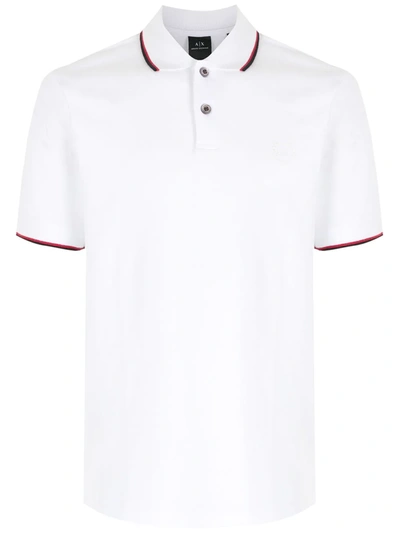 Armani Exchange Logo-print Polo Shirt In White