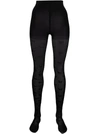 Thom Browne Hector-motif Tights In Black